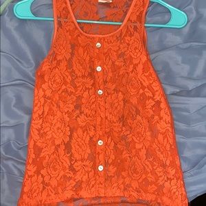 orange mesh tank top